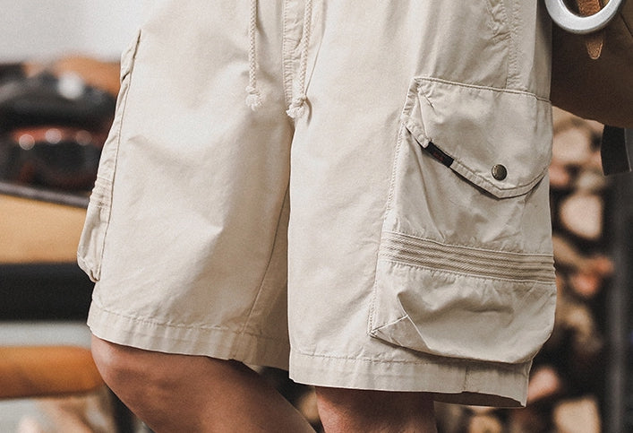 Multi-Pocket Adventure Shorts in Apricot