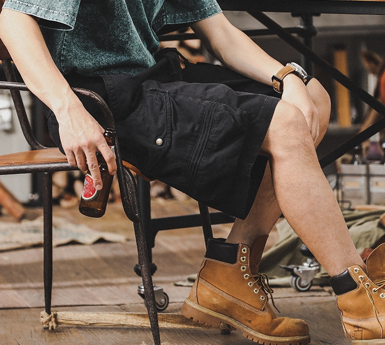 Multi-Pocket Adventure Shorts in Black