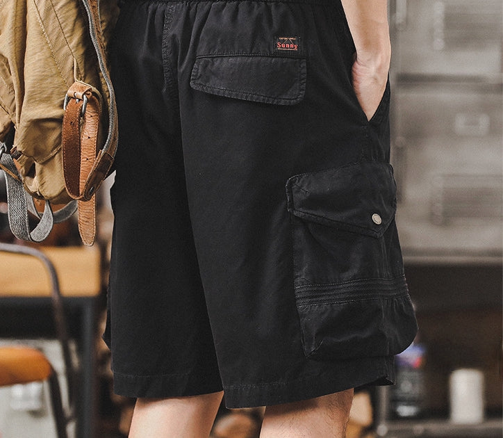 Multi-Pocket Adventure Shorts in Black