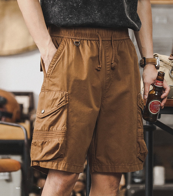Multi-Pocket Adventure Shorts in Mud Brown