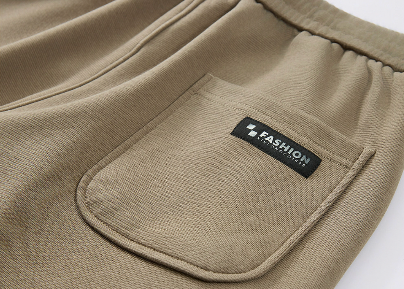 Cotton Heavy Weight Athletic Knitted Shorts - KHAKI