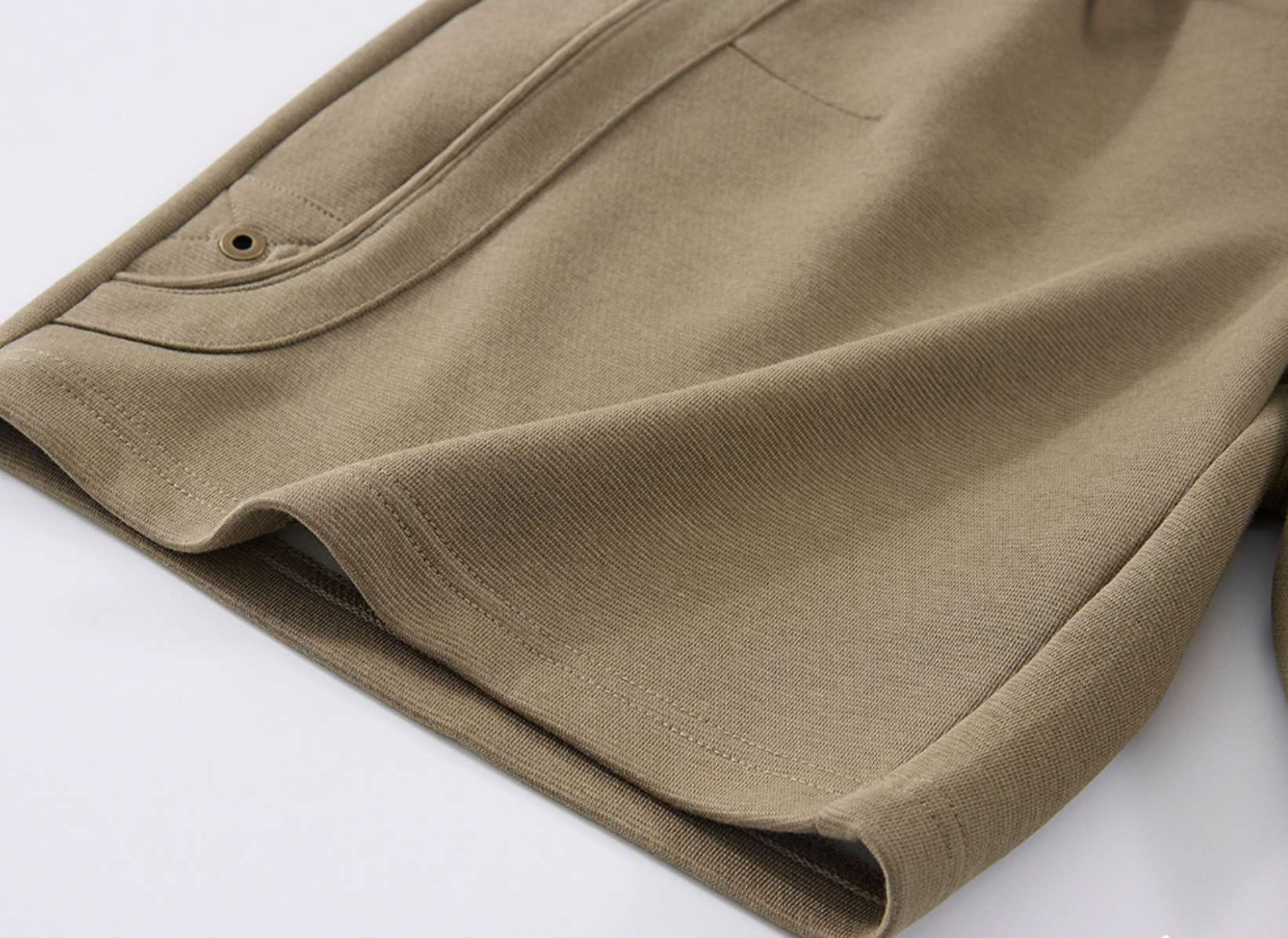 Cotton Heavy Weight Athletic Knitted Shorts - KHAKI