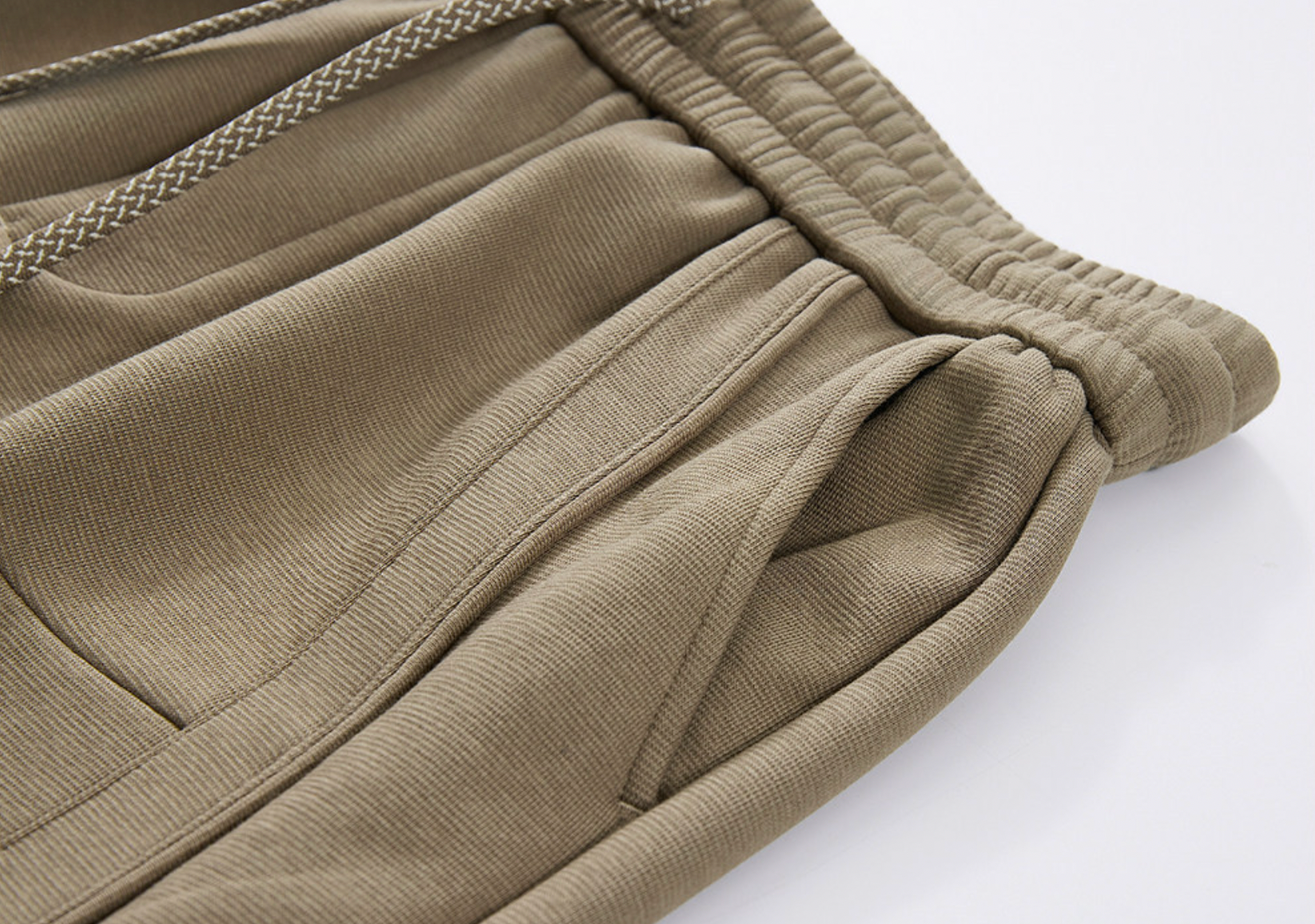 Cotton Heavy Weight Athletic Knitted Shorts - KHAKI