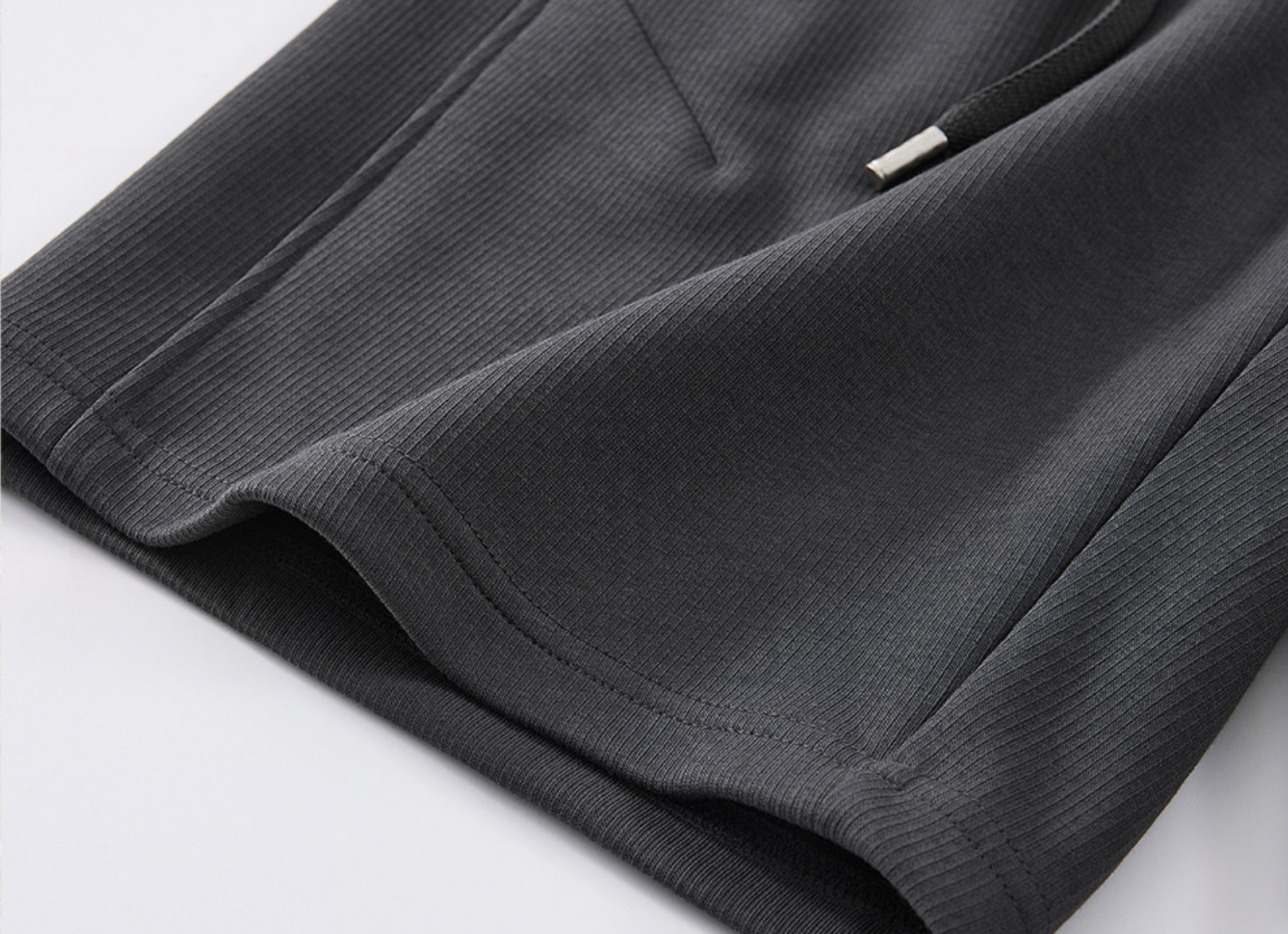Combed Cotton Knitted  Heavy Weight Oversized Athletic Style Shorts - DARKGRAY
