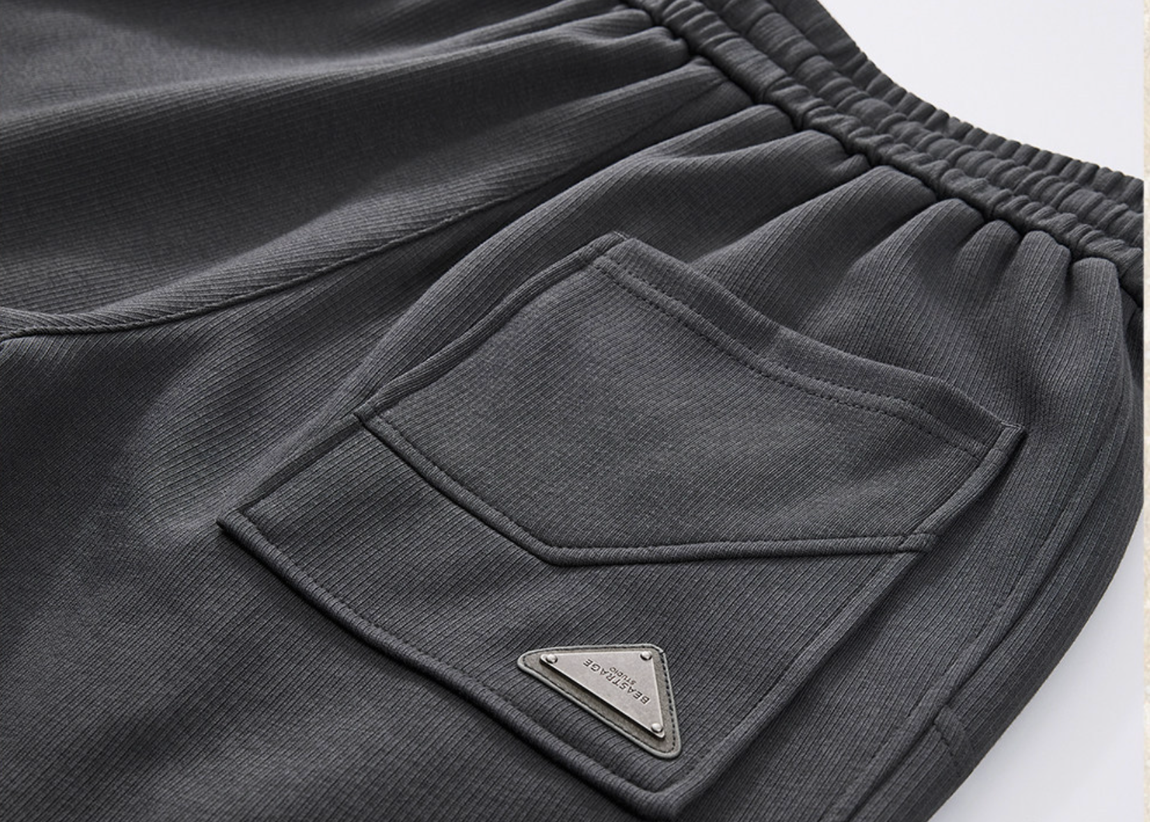 Combed Cotton Knitted  Heavy Weight Oversized Athletic Style Shorts - DARKGRAY