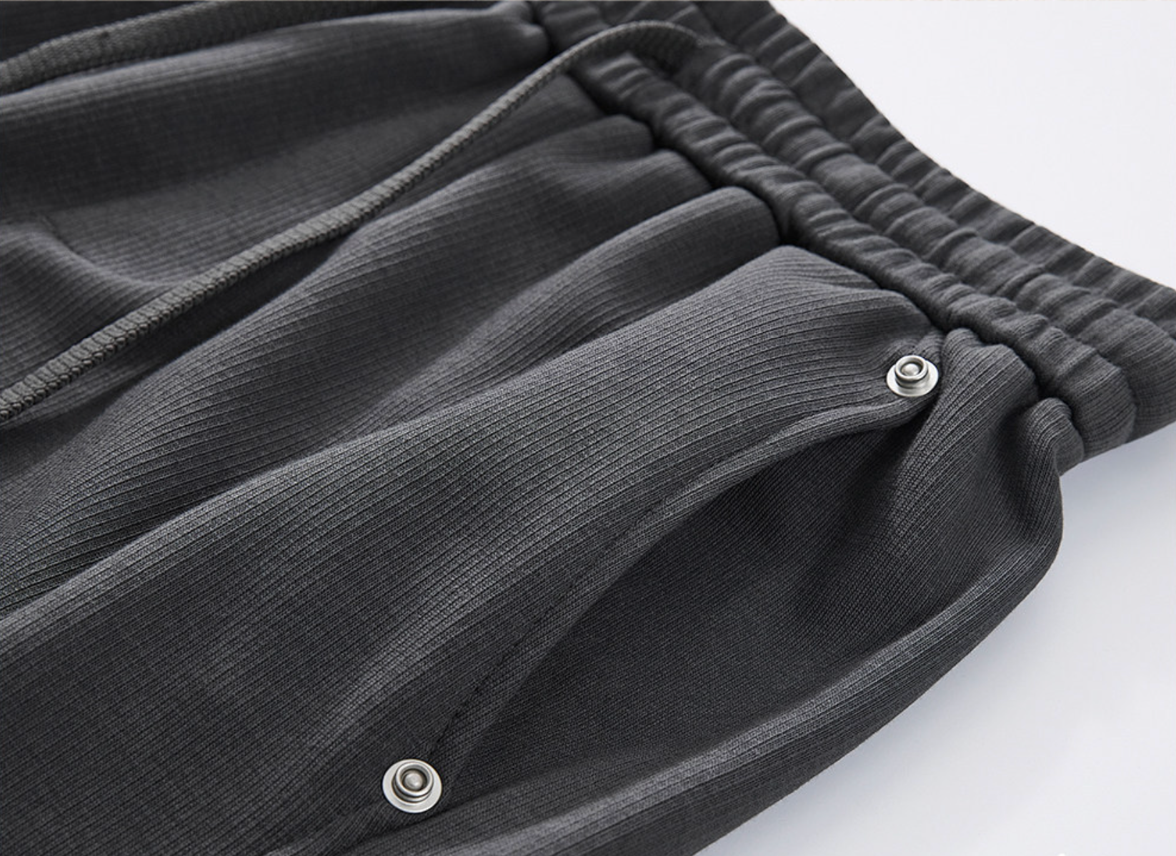 Combed Cotton Knitted  Heavy Weight Oversized Athletic Style Shorts - DARKGRAY