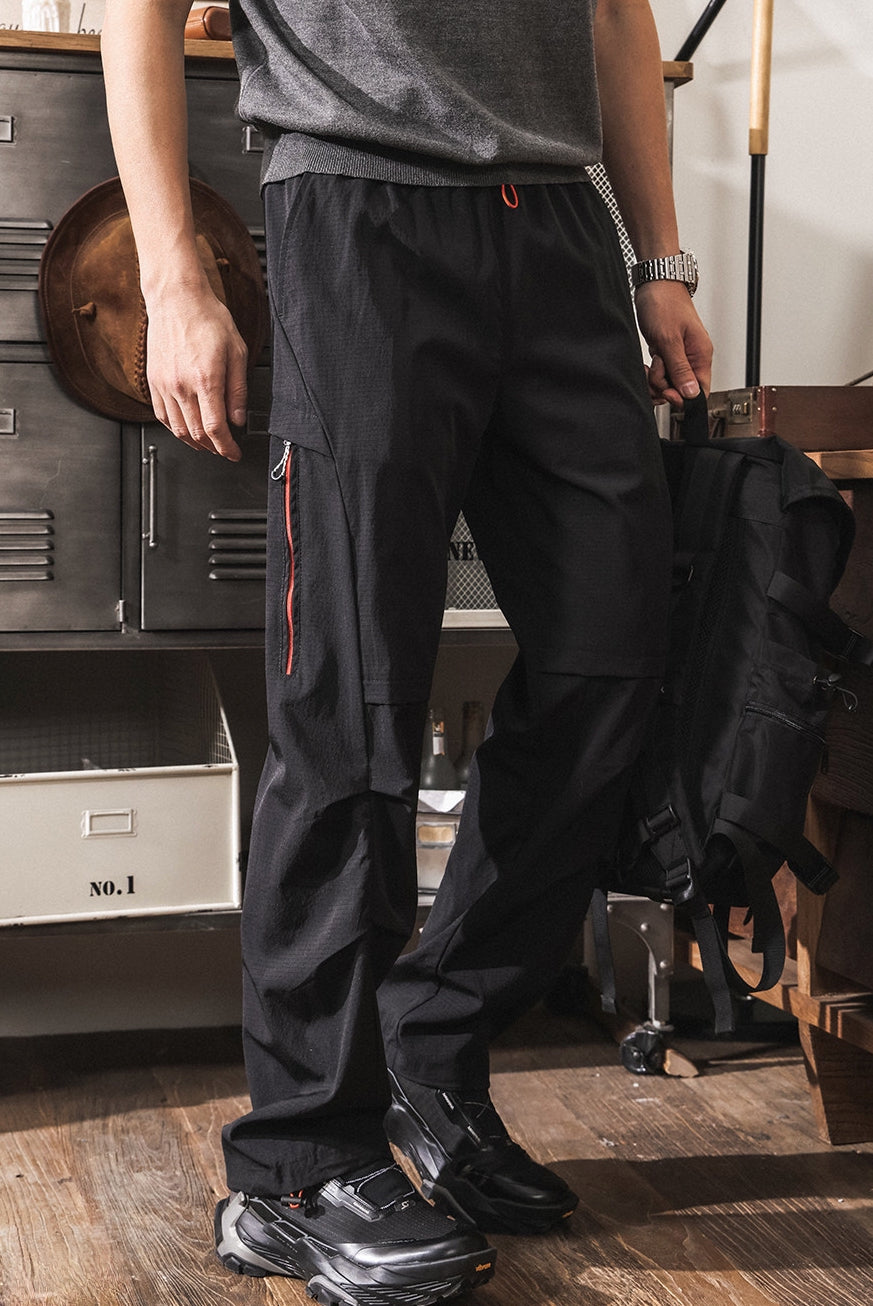 Quick Drying Paratrooper Pants in Black