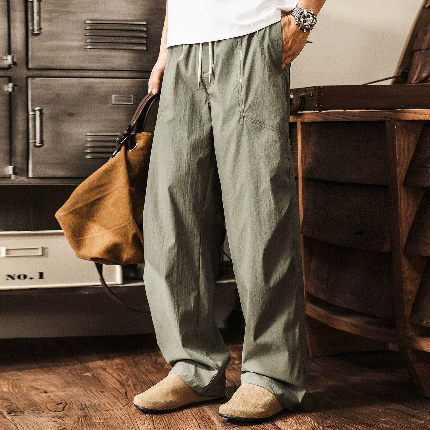 Field Panelled Lightweight Cargo Trousers - ARMYGREEN