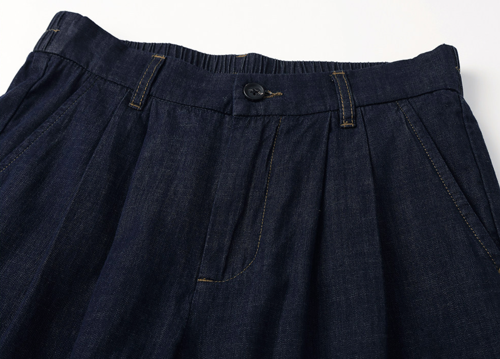 Heritage Pleated Chambray Shorts - DARKBLUE