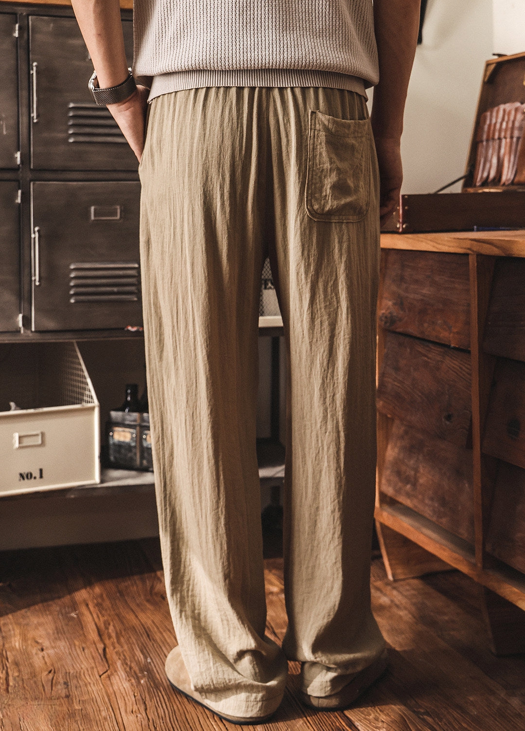 Bamboo Cotton Linen Old Money Style Casual Pants - KHAKI