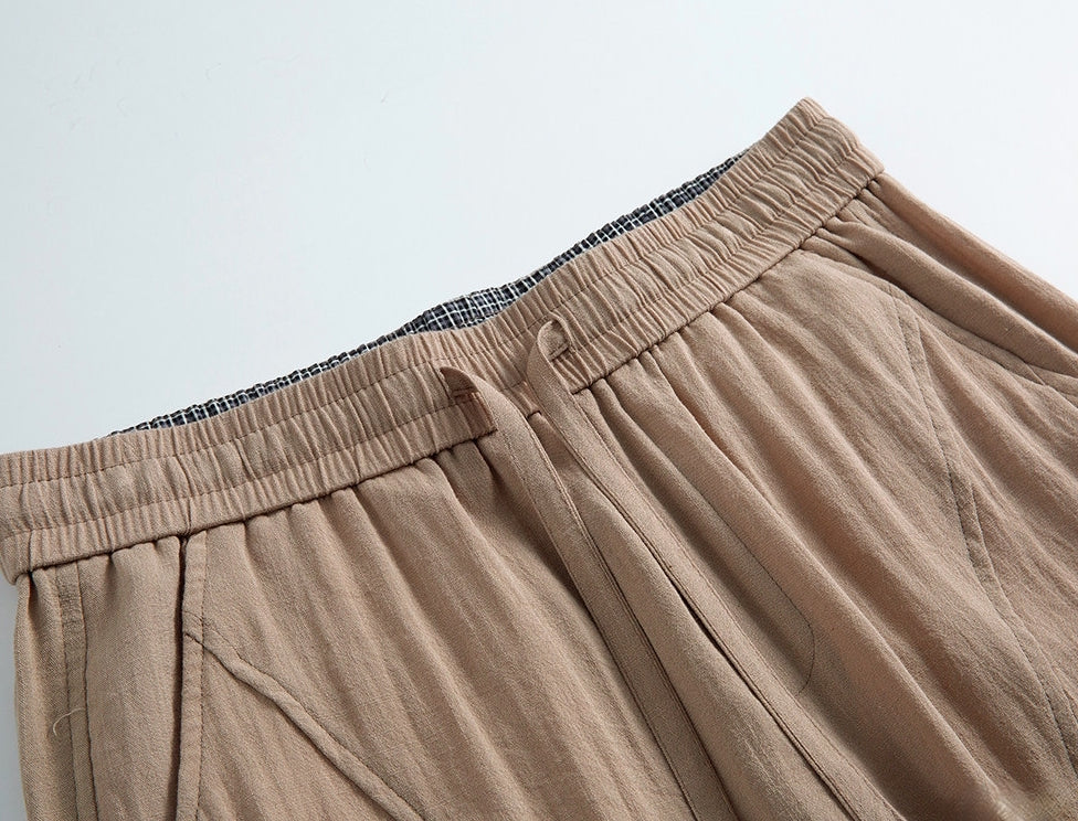 Bamboo Cotton Linen Old Money Style Casual Pants - KHAKI
