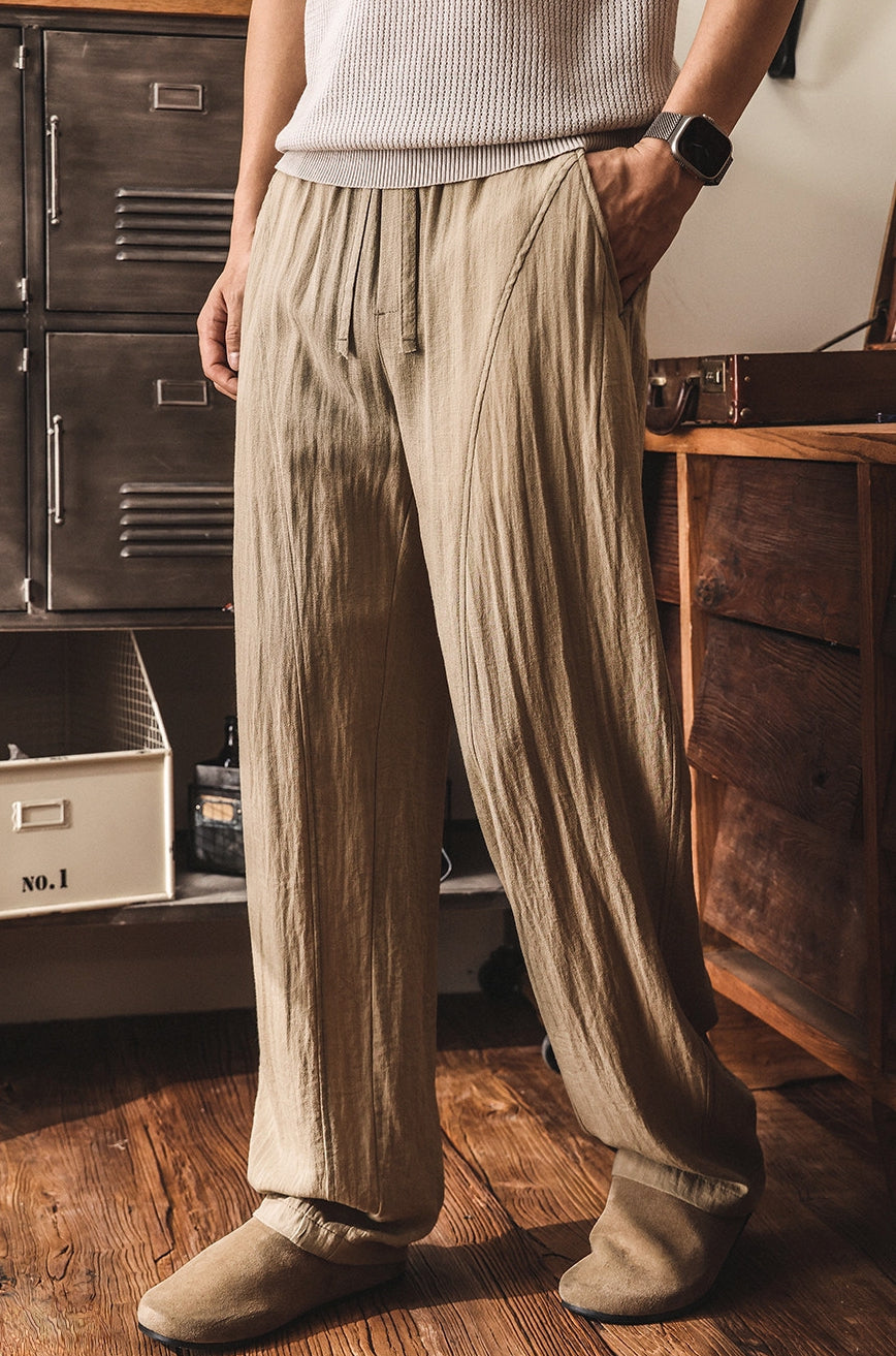 Bamboo Cotton Linen Old Money Style Casual Pants - KHAKI