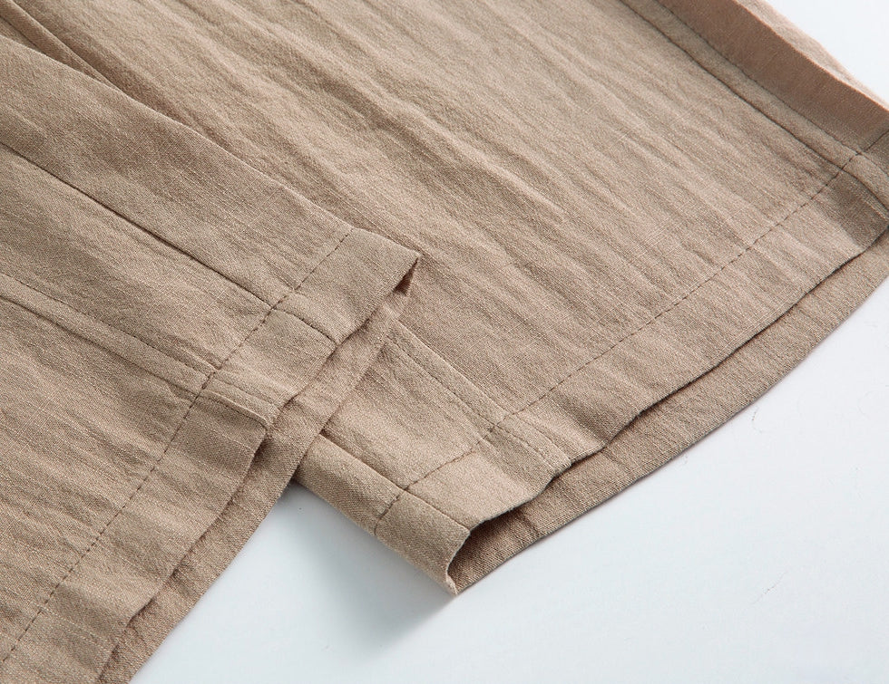 Bamboo Cotton Linen Old Money Style Casual Pants - KHAKI
