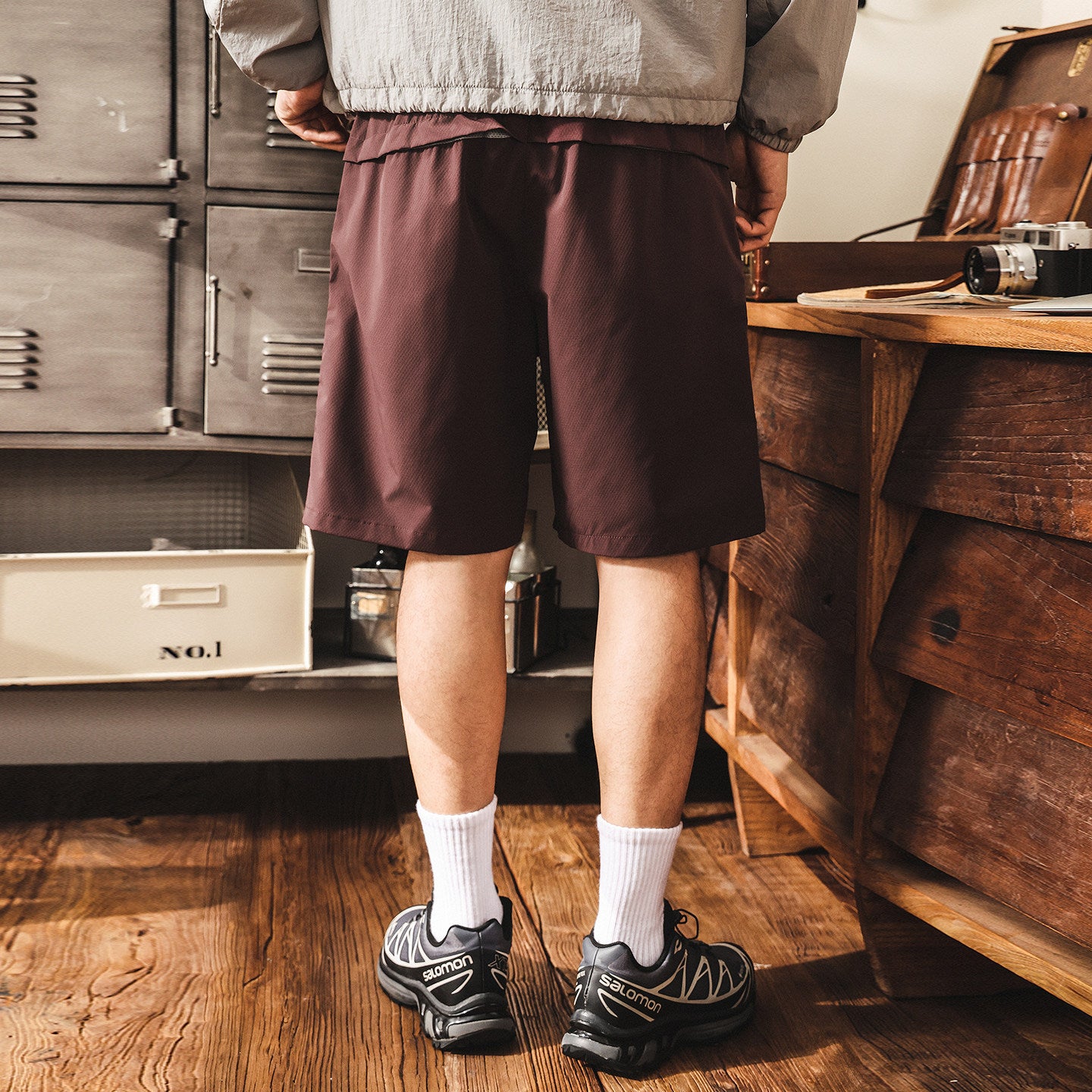 Quick Drying Outdoor Cargo Shorts in Burgundy