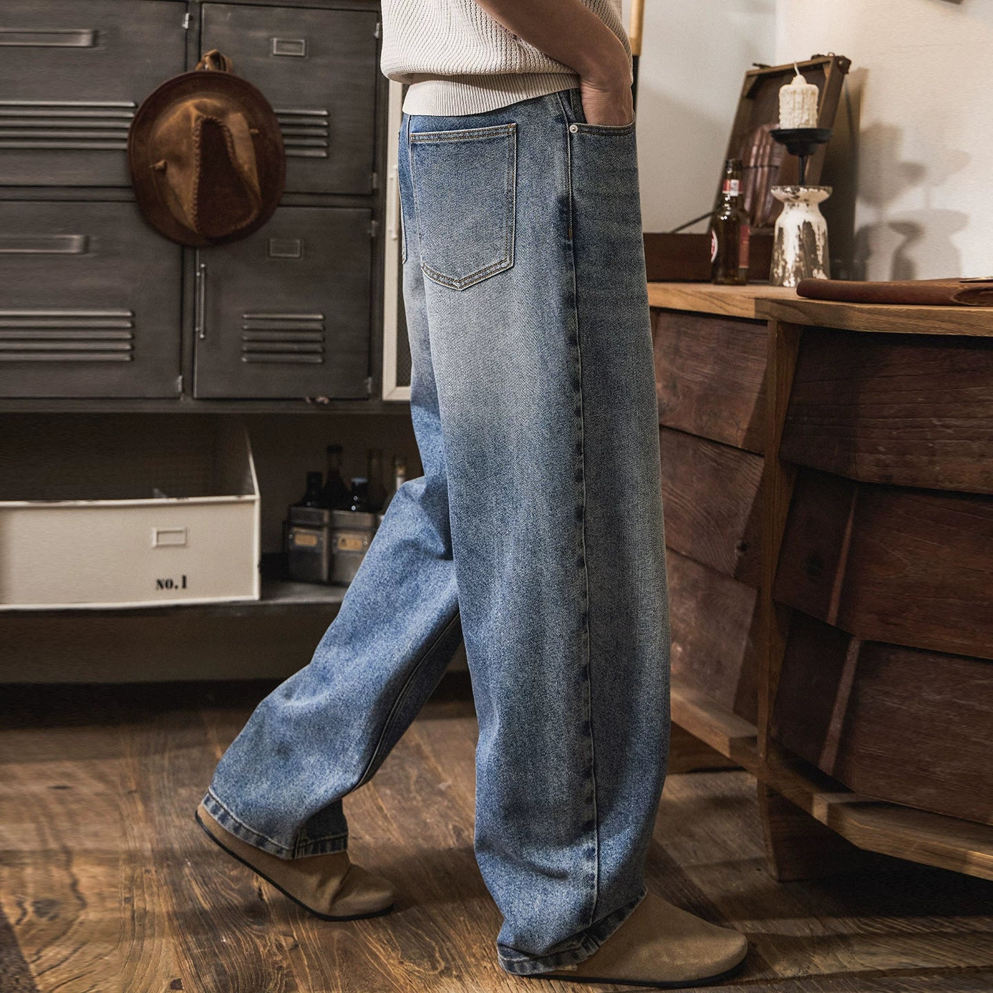 Summer Lightweight Lyocell Wide-Leg Jeans