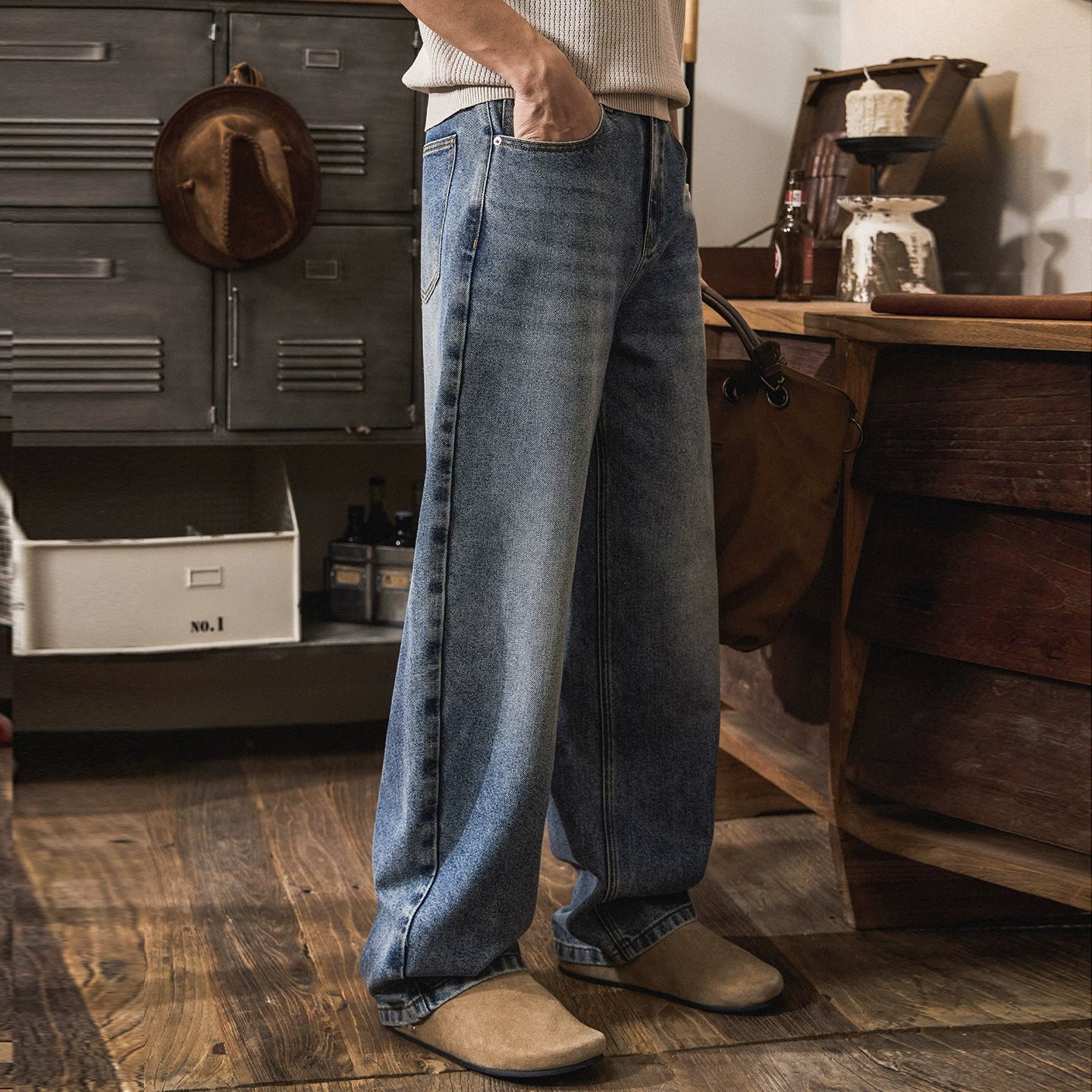 Summer Lightweight Lyocell Wide-Leg Jeans