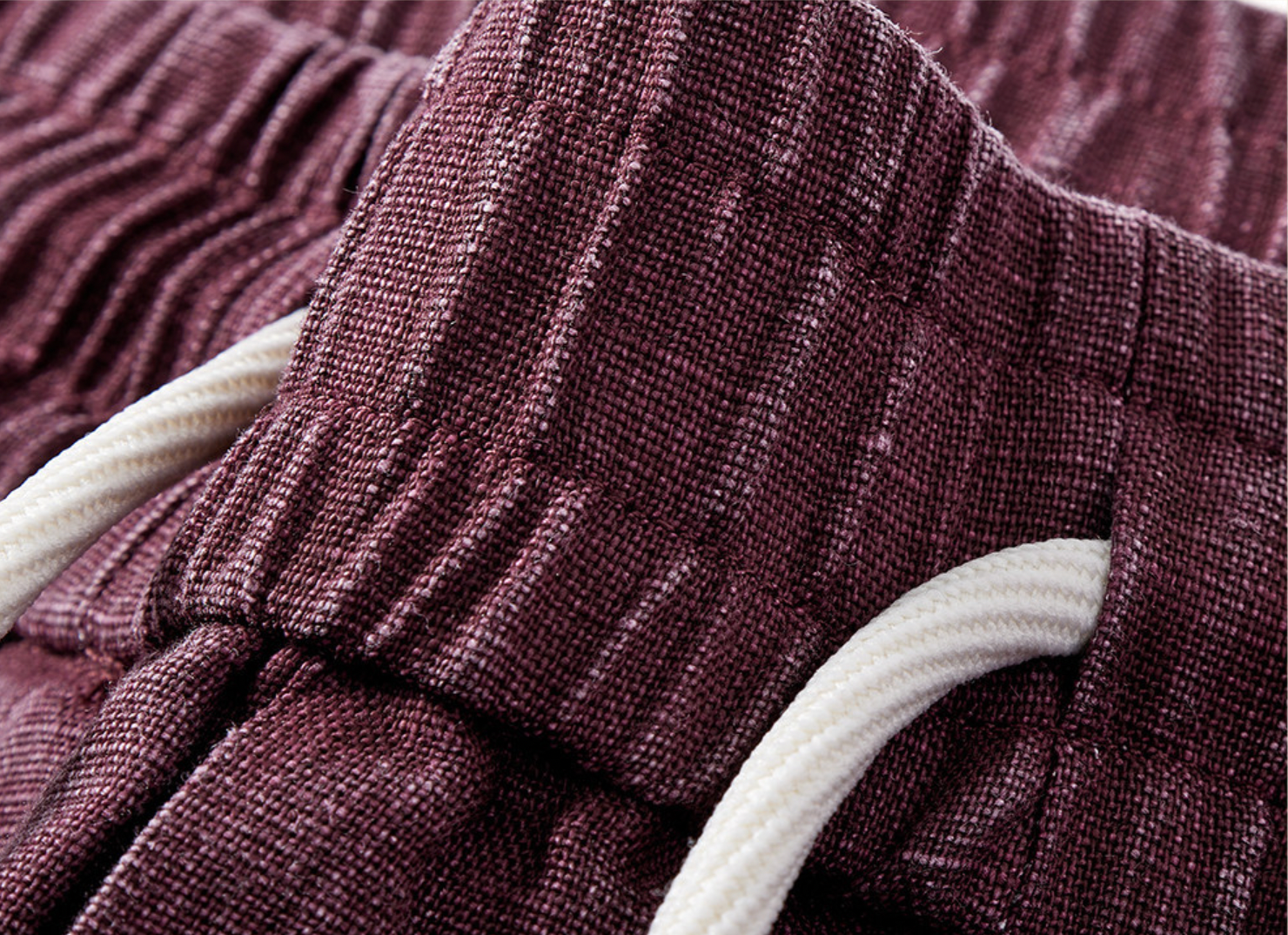 79.8% Lyocell Old Money Linen Pants in Burgundy