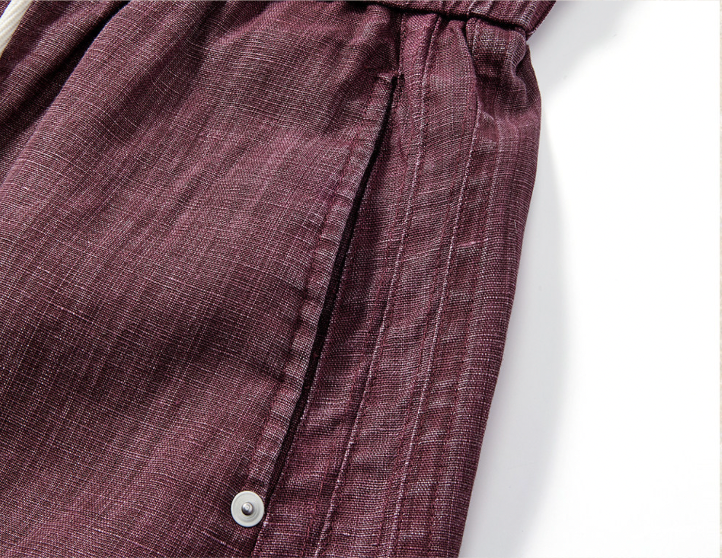 79.8% Lyocell Old Money Linen Pants in Burgundy