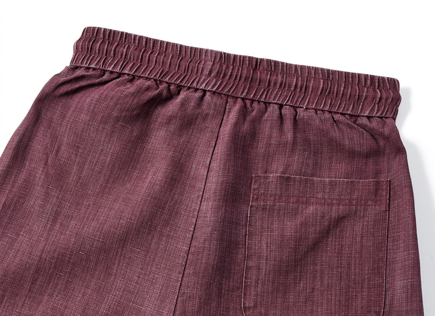 79.8% Lyocell Old Money Linen Pants in Burgundy