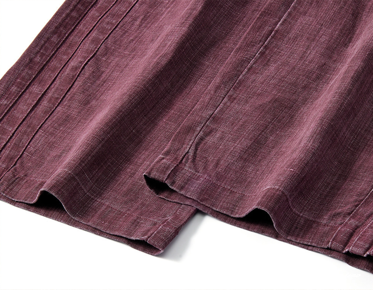 79.8% Lyocell Old Money Linen Pants in Burgundy