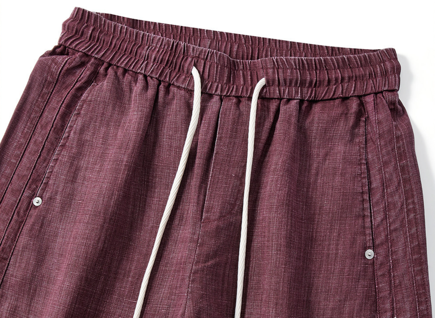 79.8% Lyocell Old Money Linen Pants in Burgundy