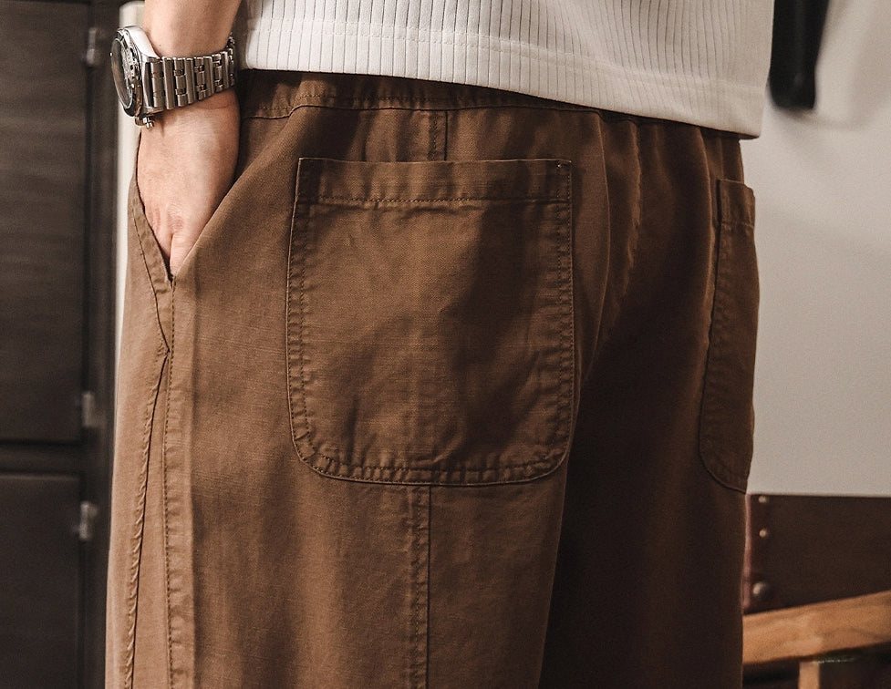Lyocell Tencel Light Weight Washed Joggers in Camel