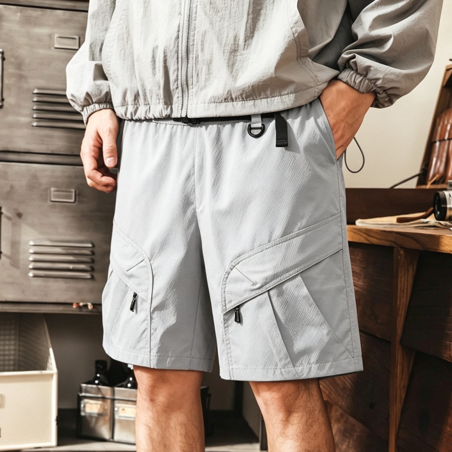 Quick Drying Outdoor Cargo Shorts in Slate Gray