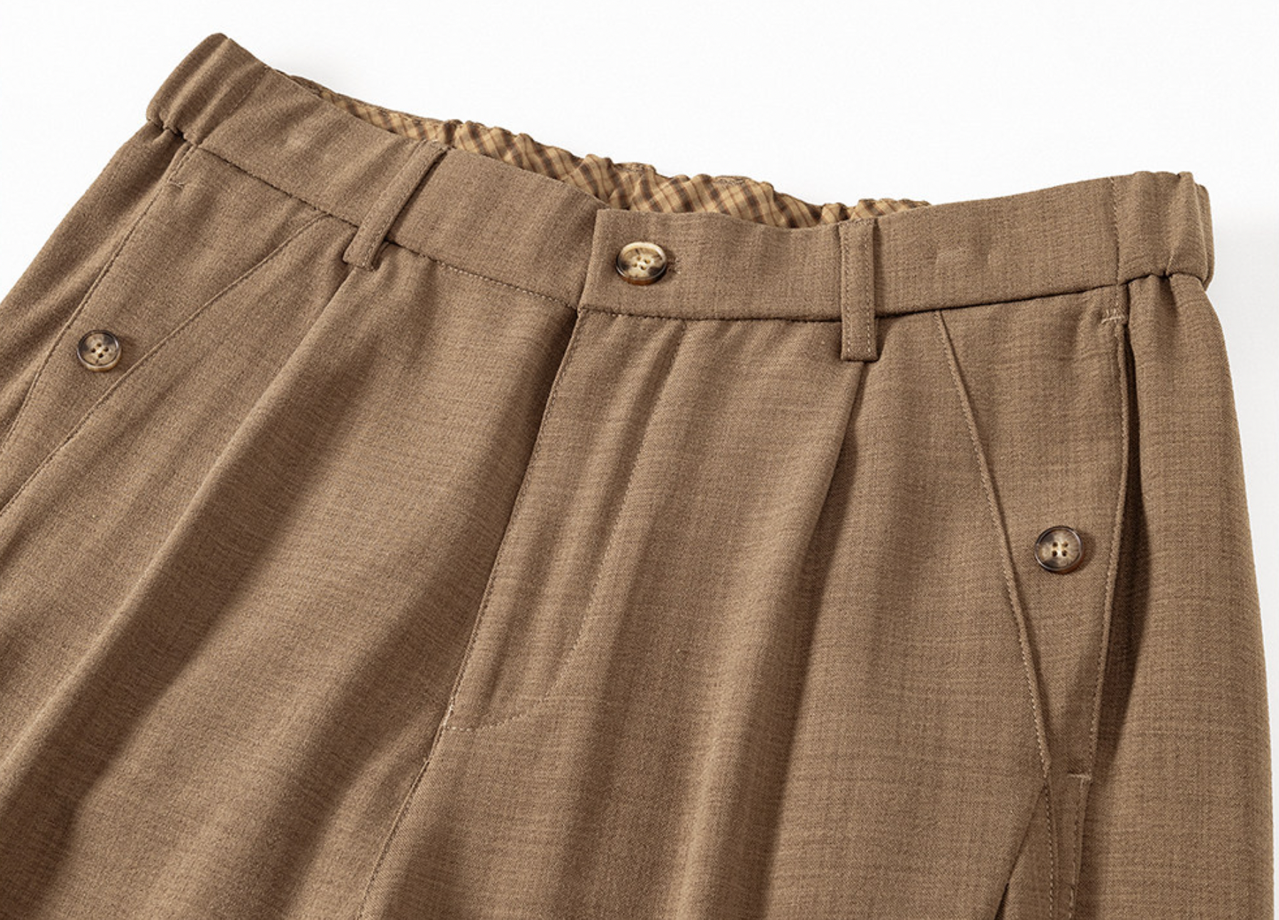 Murray Old Money Style Elasticated Waist Shorts - MOCHA