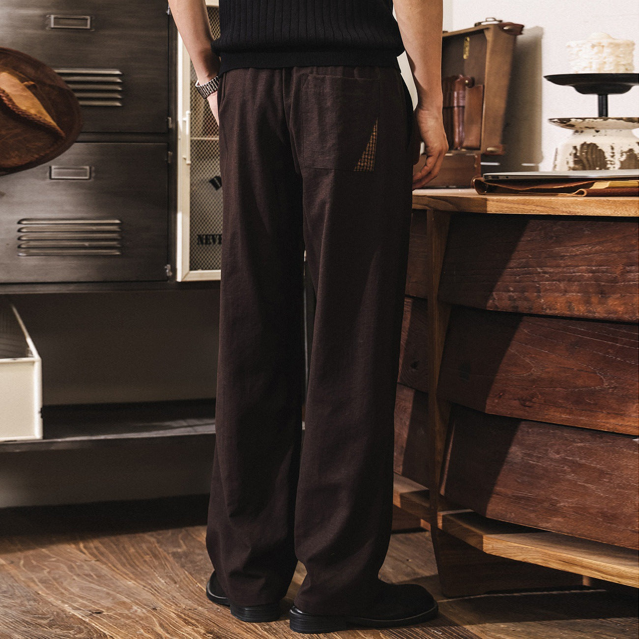 Murray Old Money Retro Linen - Lyocell Pleated Trousers - COFFEEBROWN