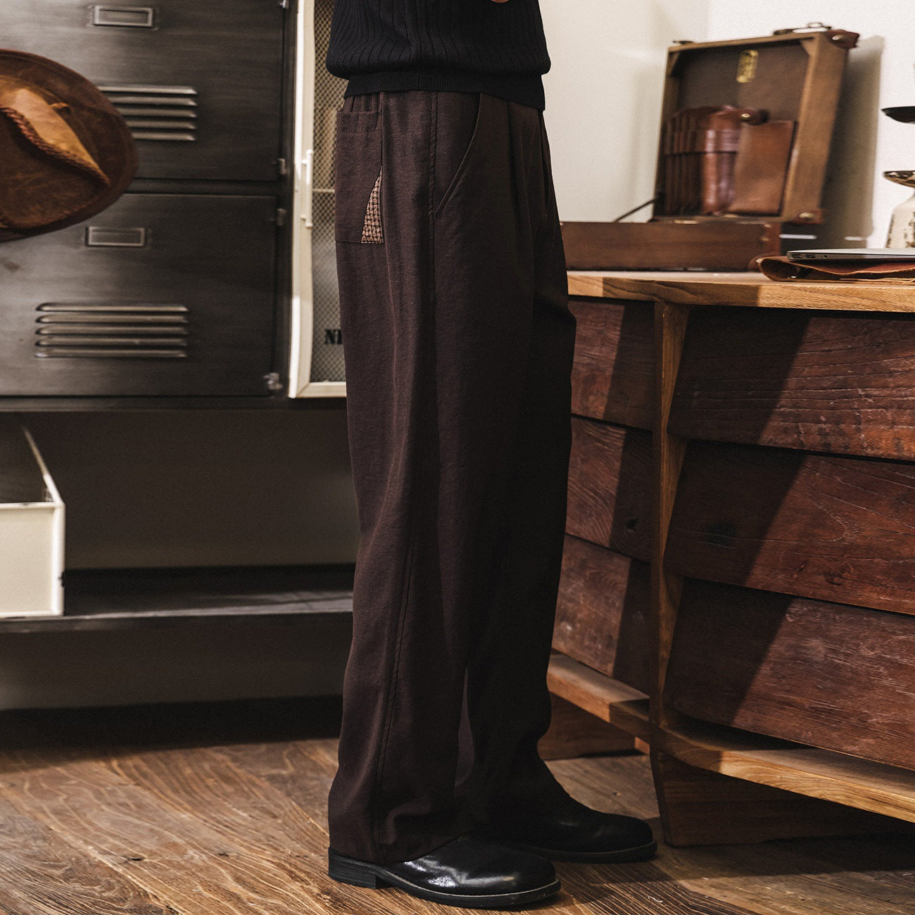 Murray Old Money Retro Linen - Lyocell Pleated Trousers - COFFEEBROWN