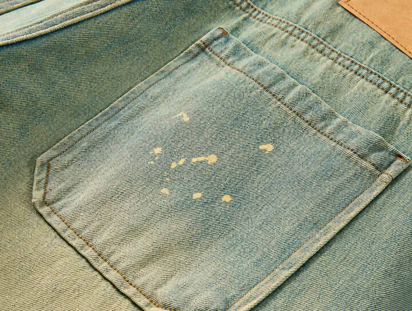 American Retro Paint-Splatter Denim Shorts - NANOBLUE