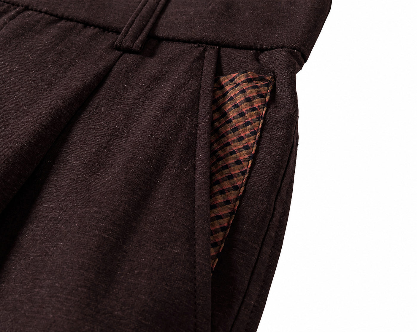 Murray Old Money Retro Linen - Lyocell Pleated Trousers - COFFEEBROWN