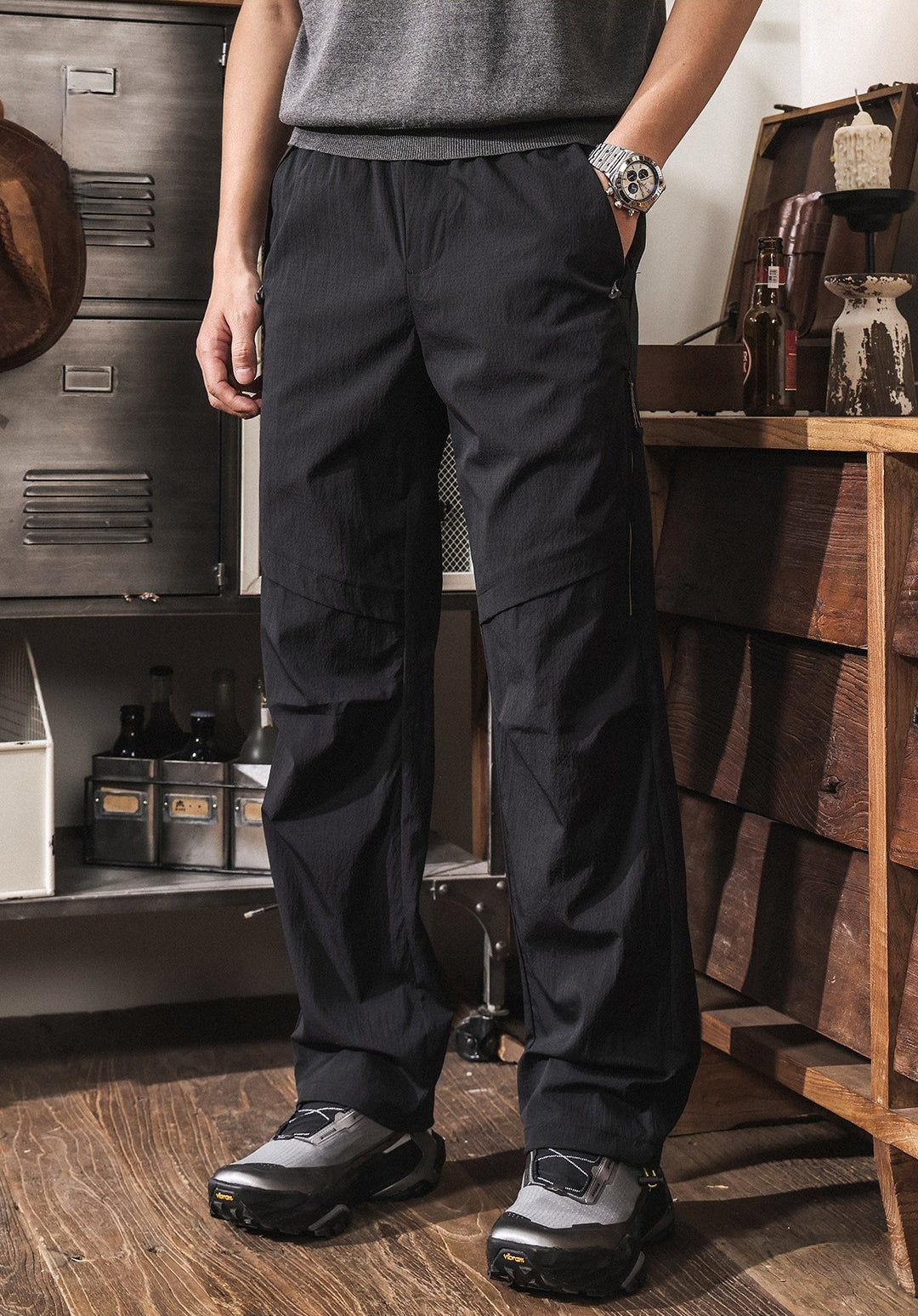 Wear Resistant Wrinkle Free Quick Drying Paratroopers Cargo Pants - BLACK