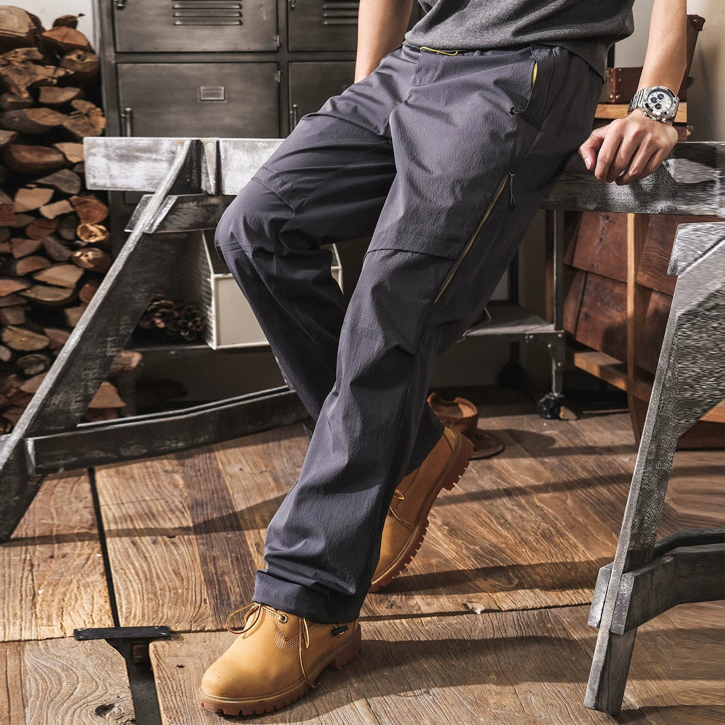 Wear Resistant Wrinkle Free Quick Drying Paratroopers Cargo Pants - GREY