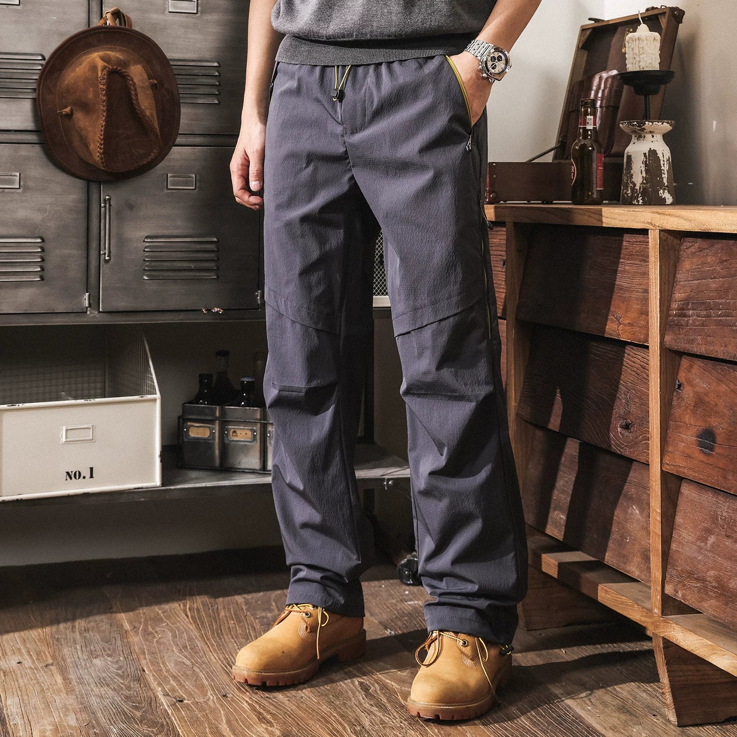 Wear Resistant Wrinkle Free Quick Drying Paratroopers Cargo Pants - GREY