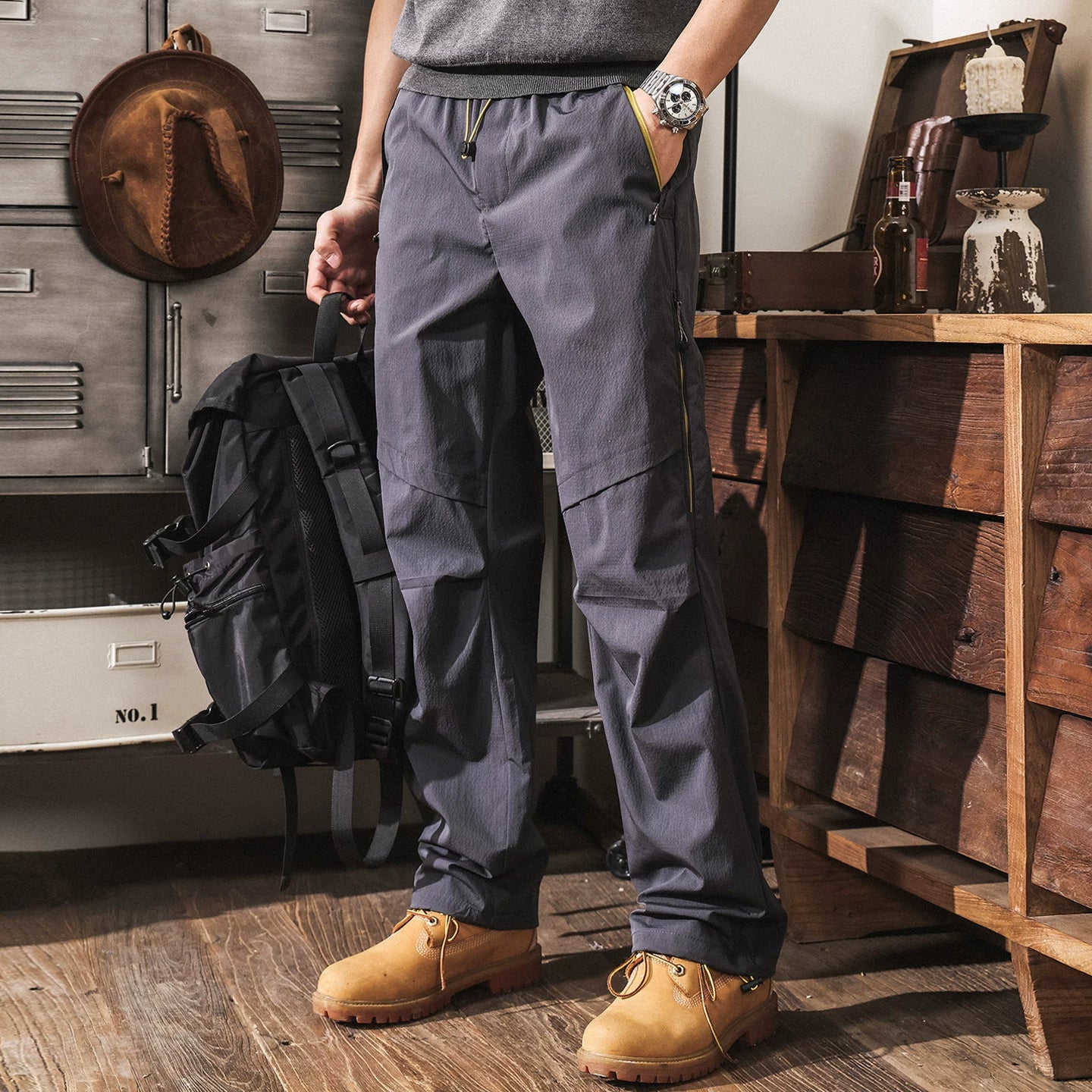 Wear Resistant Wrinkle Free Quick Drying Paratroopers Cargo Pants - GREY