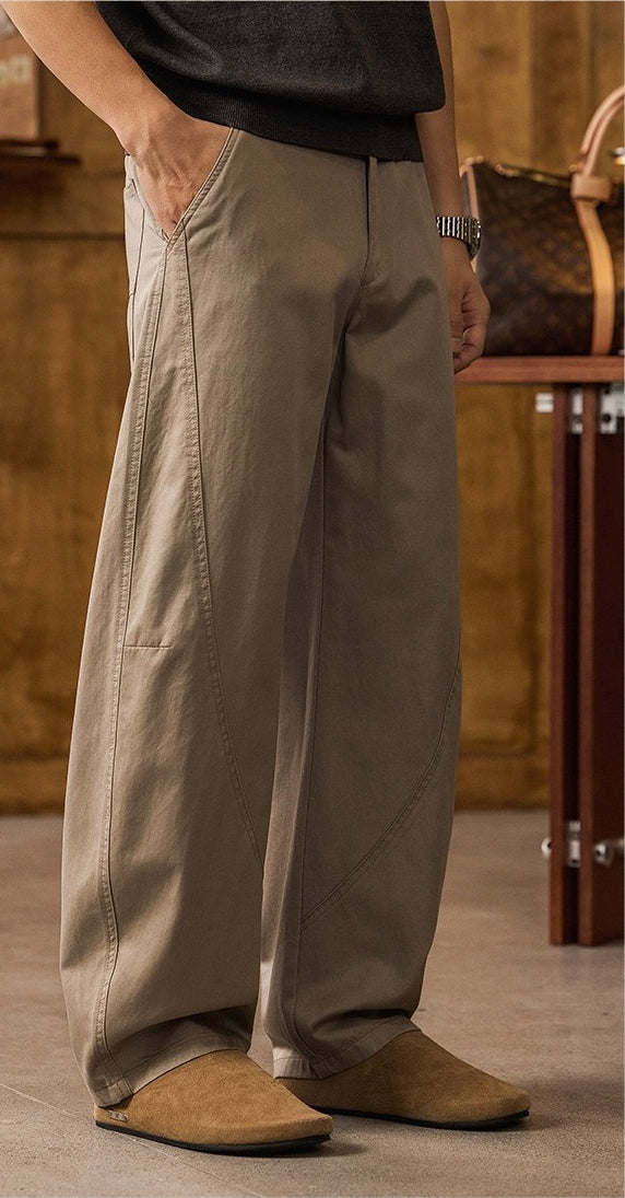 The Horizon Curved-Blade Fluid Korean Fit Trouser - KHAKI