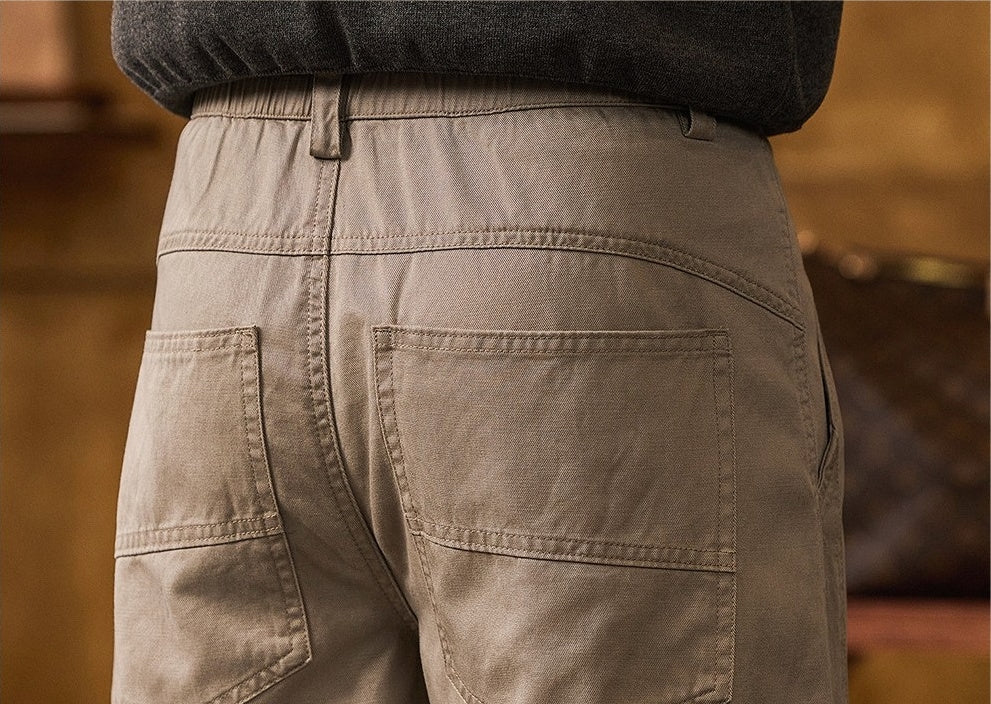 The Horizon Curved-Blade Fluid Korean Fit Trouser - KHAKI