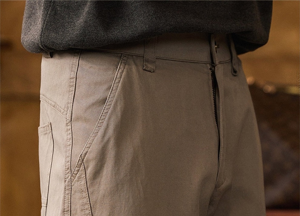 The Horizon Curved-Blade Fluid Korean Fit Trouser - KHAKI