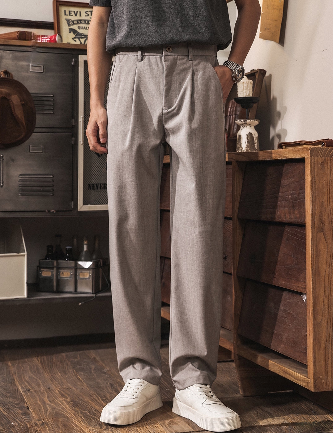 Business Casual Trousers - TAUPEGRAY