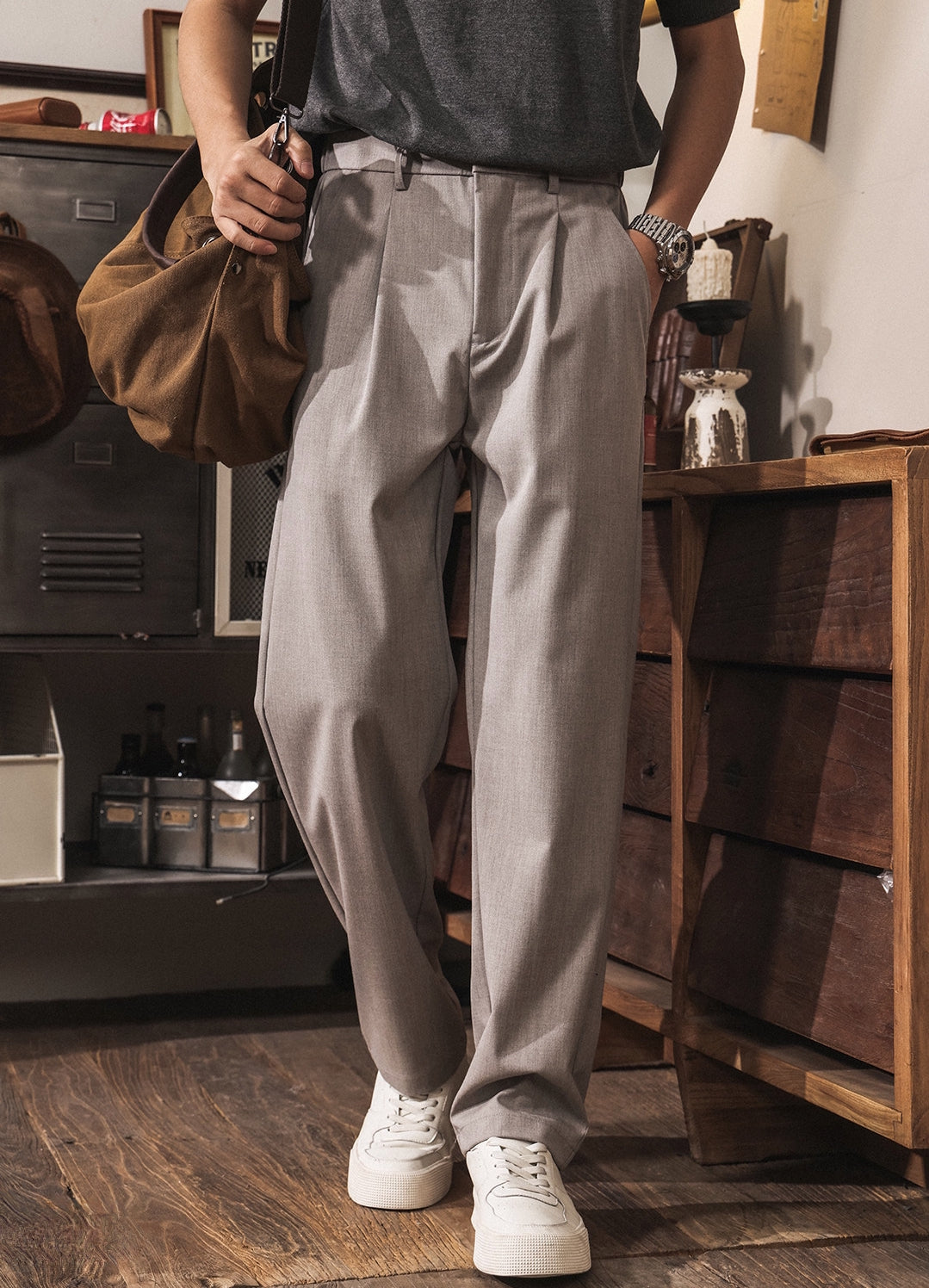 Business Casual Trousers - TAUPEGRAY