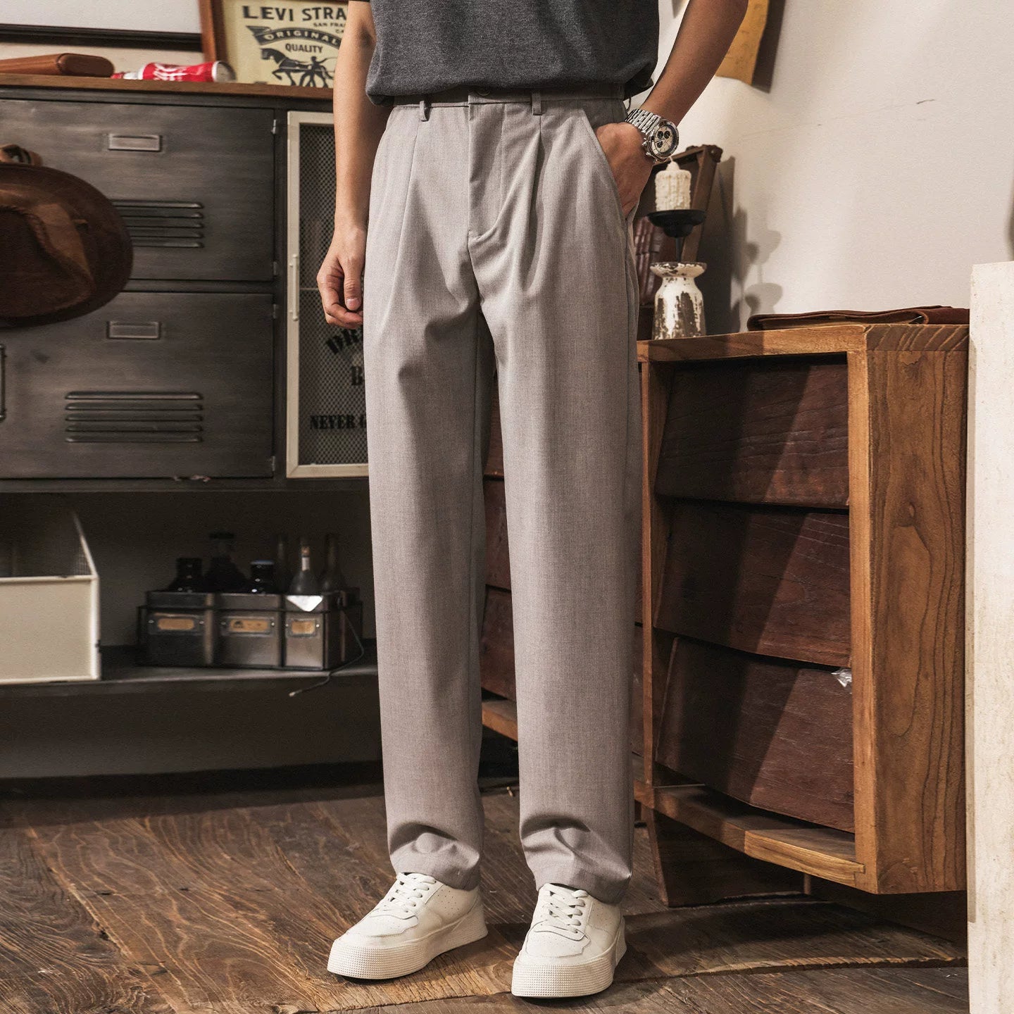 Business Casual Trousers - TAUPEGRAY