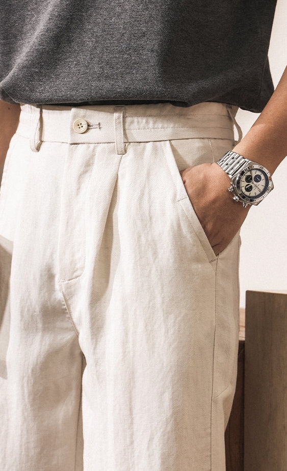 The Atelier Linen-Lyocell Straight-Leg Trouser - APRICOT
