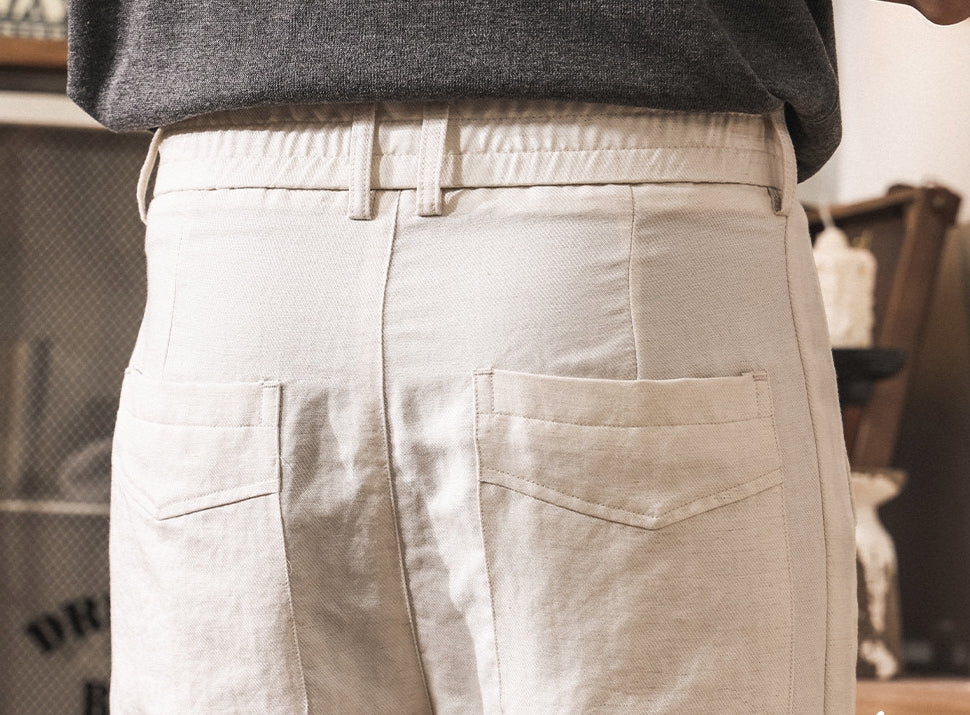 The Atelier Linen-Lyocell Straight-Leg Trouser - APRICOT