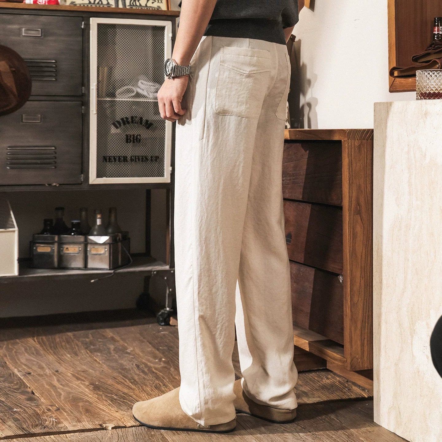 The Atelier Linen-Lyocell Straight-Leg Trouser - APRICOT