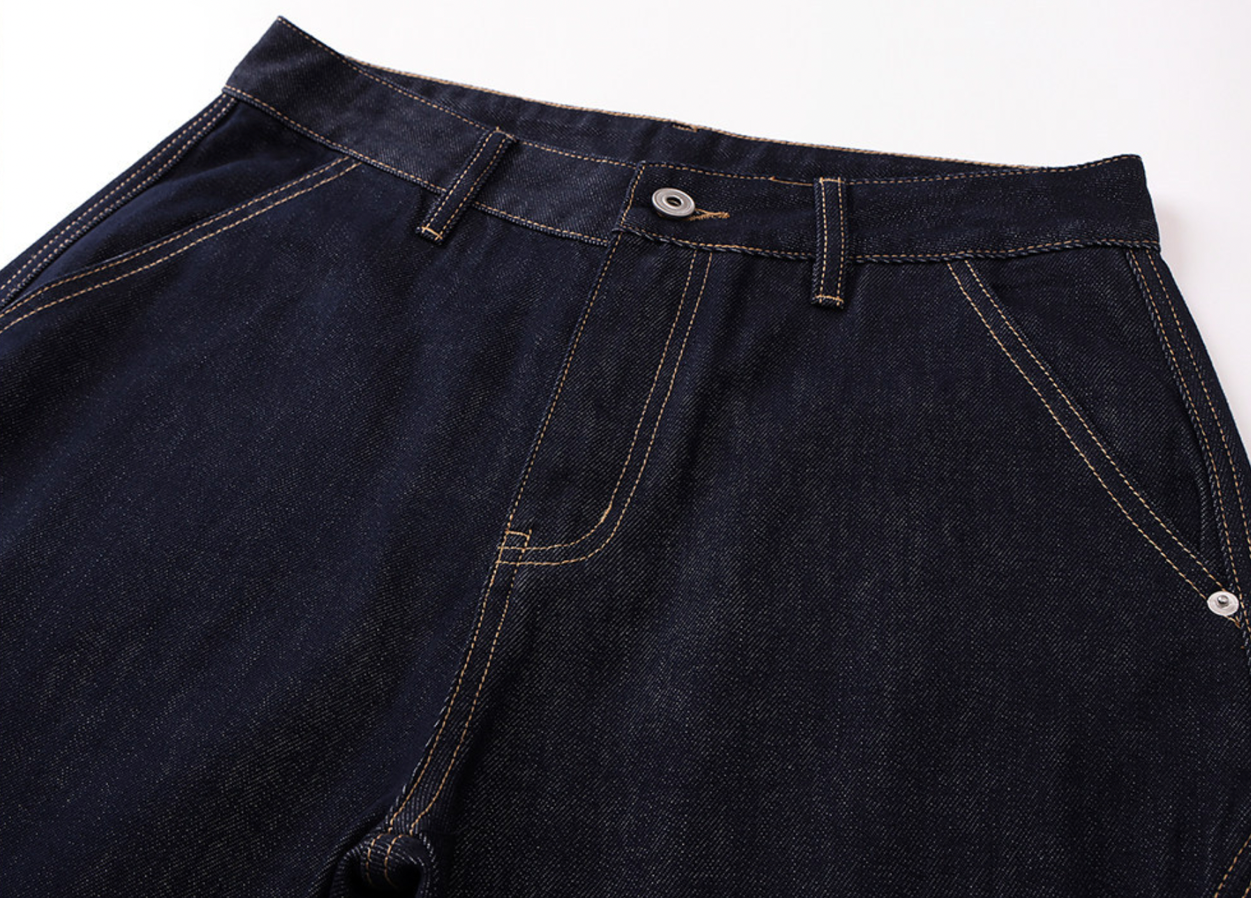 Oversized Baggy Korean Fit Washed Cotton Denim Pants - INDIGO