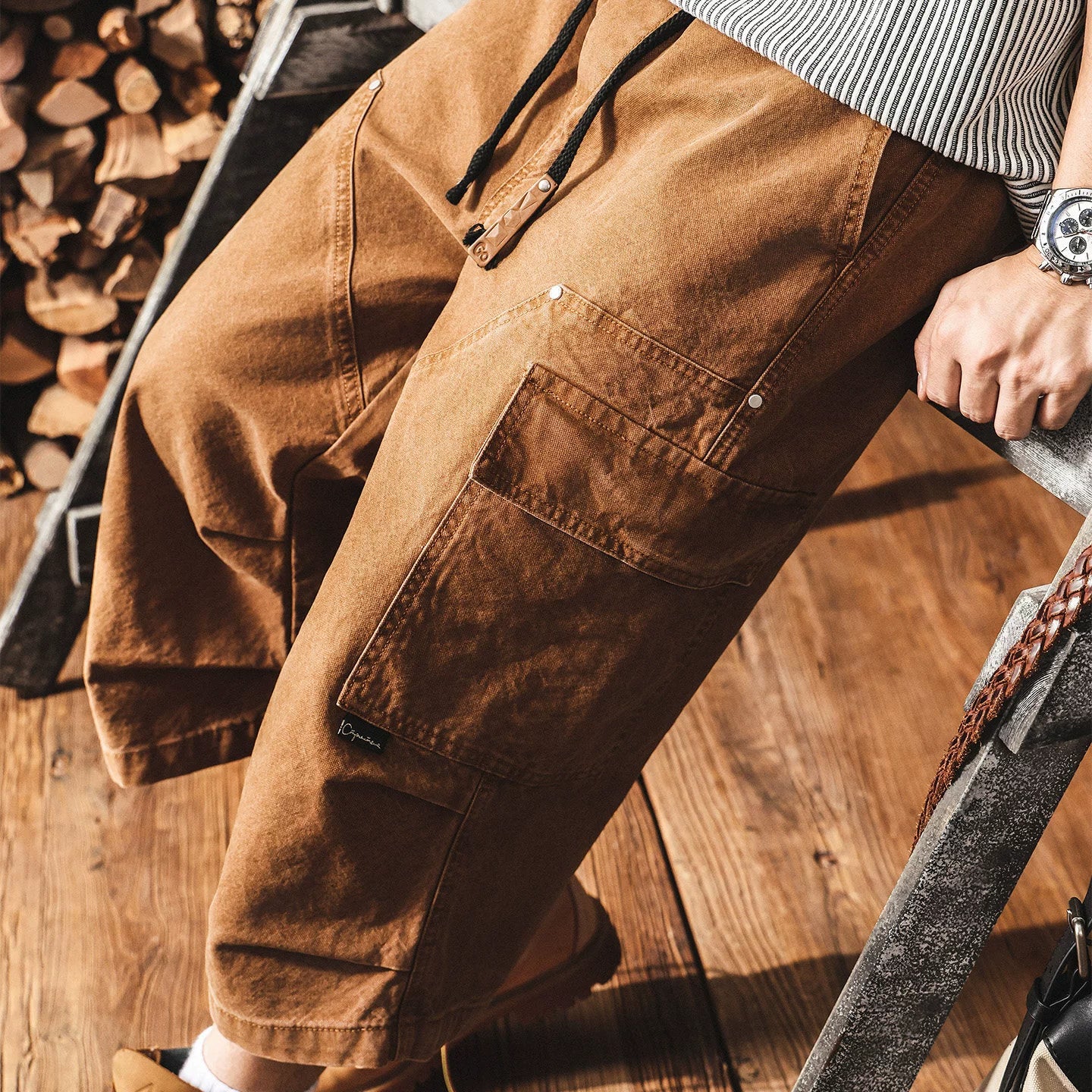 Men’s Baggy Below Knee Jorts – Oversized Cargo Streetwear Denim Culotte