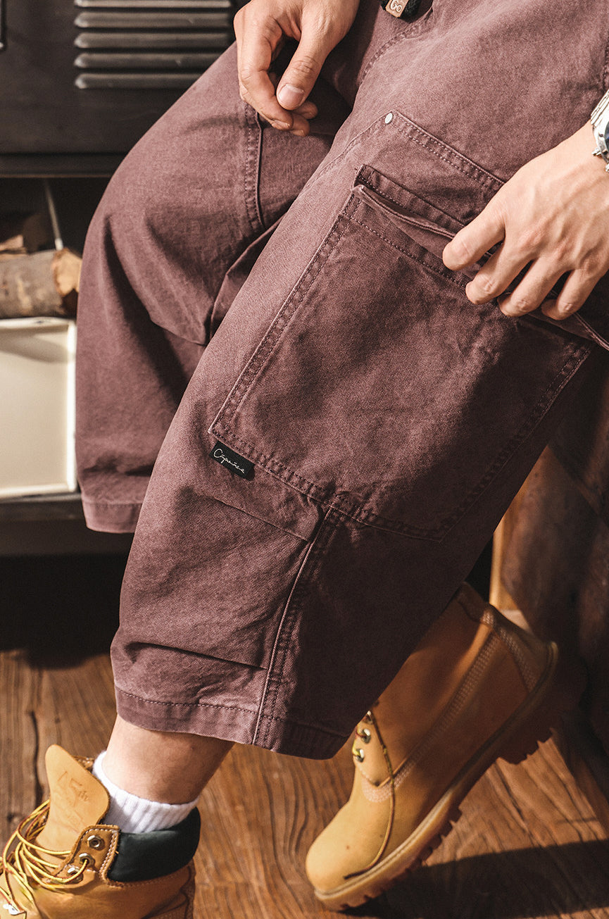 Men’s Baggy Below Knee Jorts – Oversized Cargo Streetwear Denim Culotte
