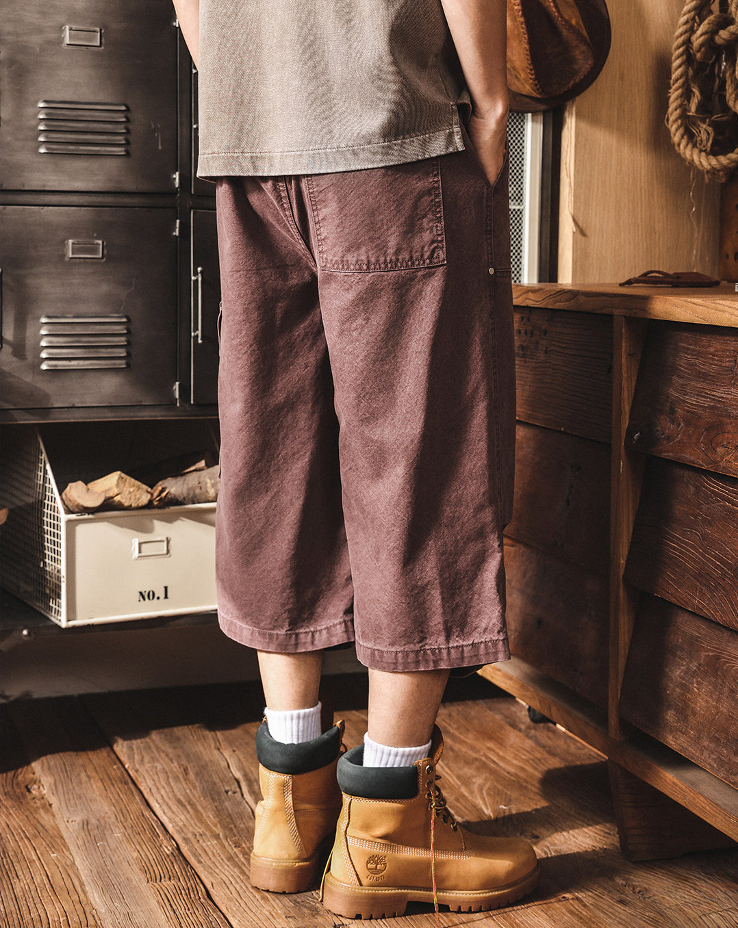 Men’s Baggy Below Knee Jorts – Oversized Cargo Streetwear Denim Culotte