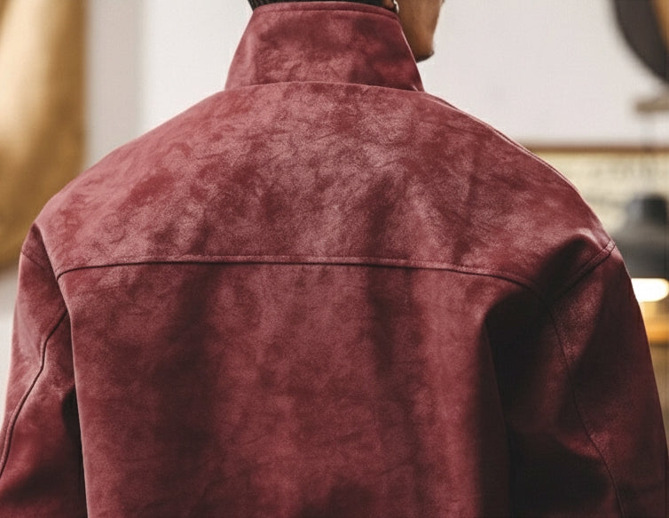 Tie-Dye Distressed Leather Jacket